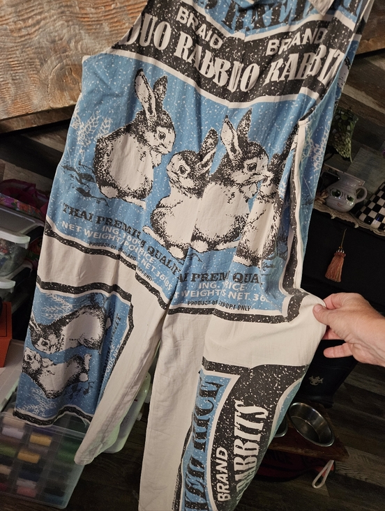 Blue & Cream Bunny Print Jumper - Picture 3 of 4